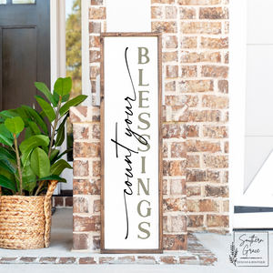 Count Your Blessings | Fall Wood Sign