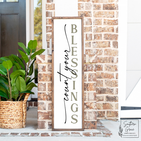 Count Your Blessings | Fall Wood Sign