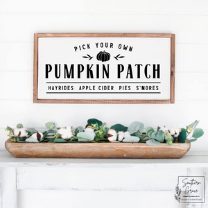 Pumpkin Patch-Hayrides, Apple Cider.... | Fall Wood Sign