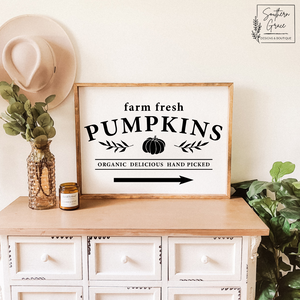 Farm Fresh Pumpkins | Fall Wood Sign