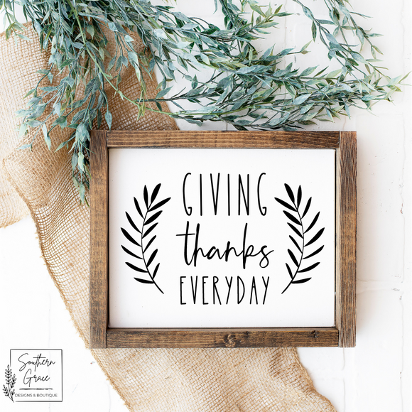Giving Thanks Everyday | Fall Wood Sign