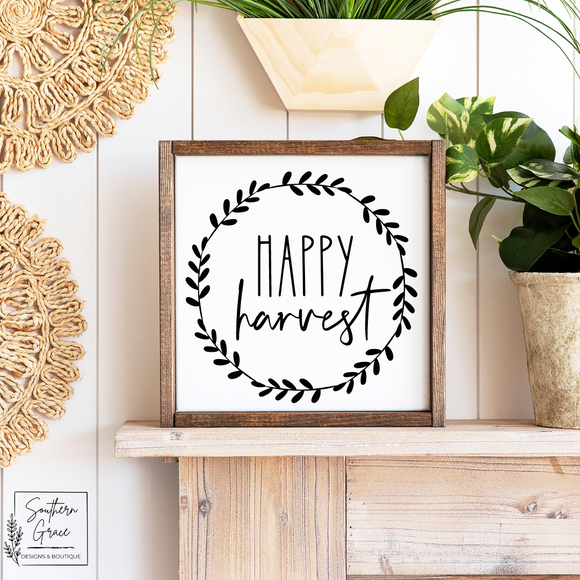 Happy Harvest | Fall Wood Sign