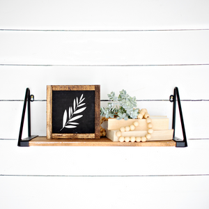 Boho Floral Wood Sign | Black Floral