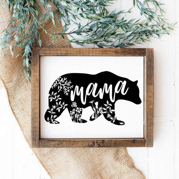 Mama Bear Boho Wood Sign