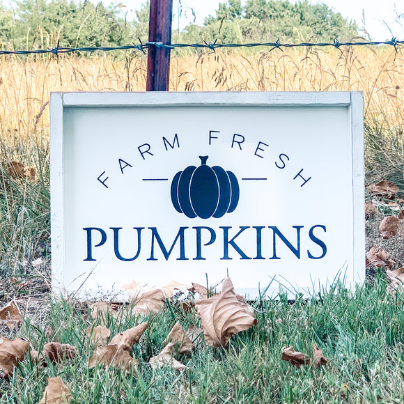 Farm Fresh Pumpkins | White Frame