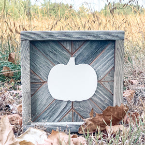 Distressed Geometric Pumpkin Wood Sign